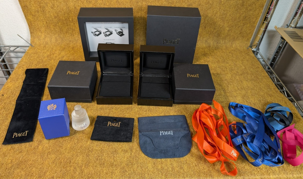 LOT PIAGET necklace box empty storage jewelry case ribbon pouch set 360270925 YZ