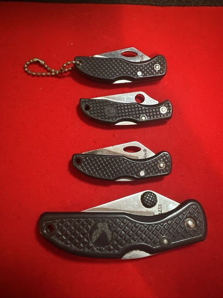 Set of 4 High-Quality Lockblade Knives for Versatile Cutting and Everyday Carry Needs