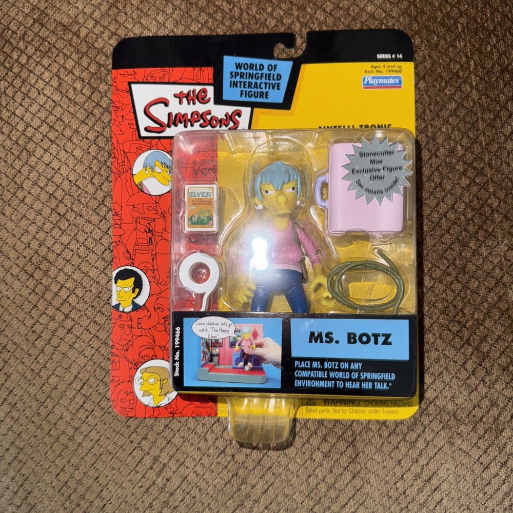 PLAYMATES TOYS 2003 The World Of Springfield Simpsons MS. BOTZ  Figure Series 14