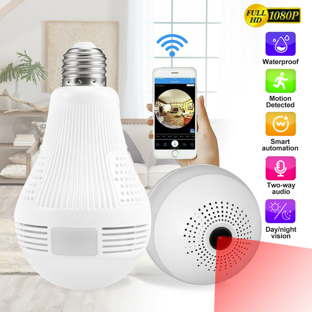 Light Bulb IP Camera Wireless WiFi Security ICSEE Full HD 1080P Smart Cam US