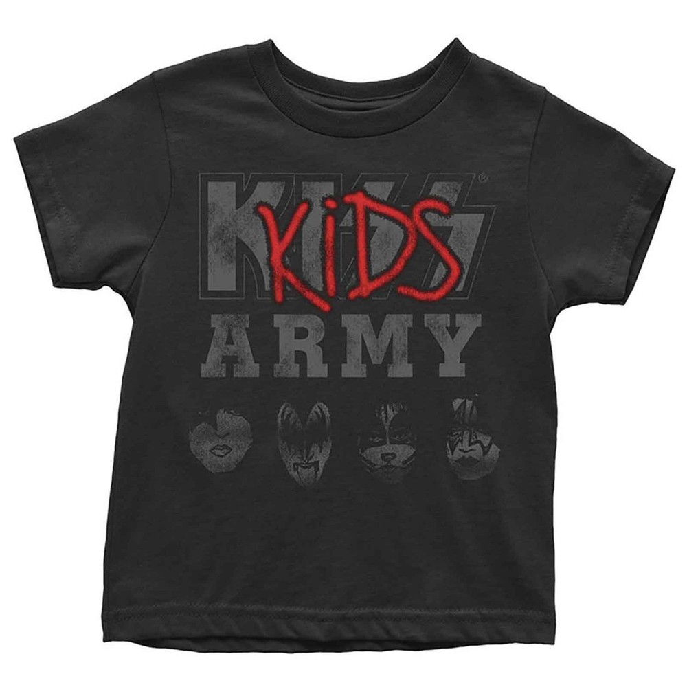 Kiss Army Band Logo Toddler T-Shirt - Black for Ages 12M-5Y