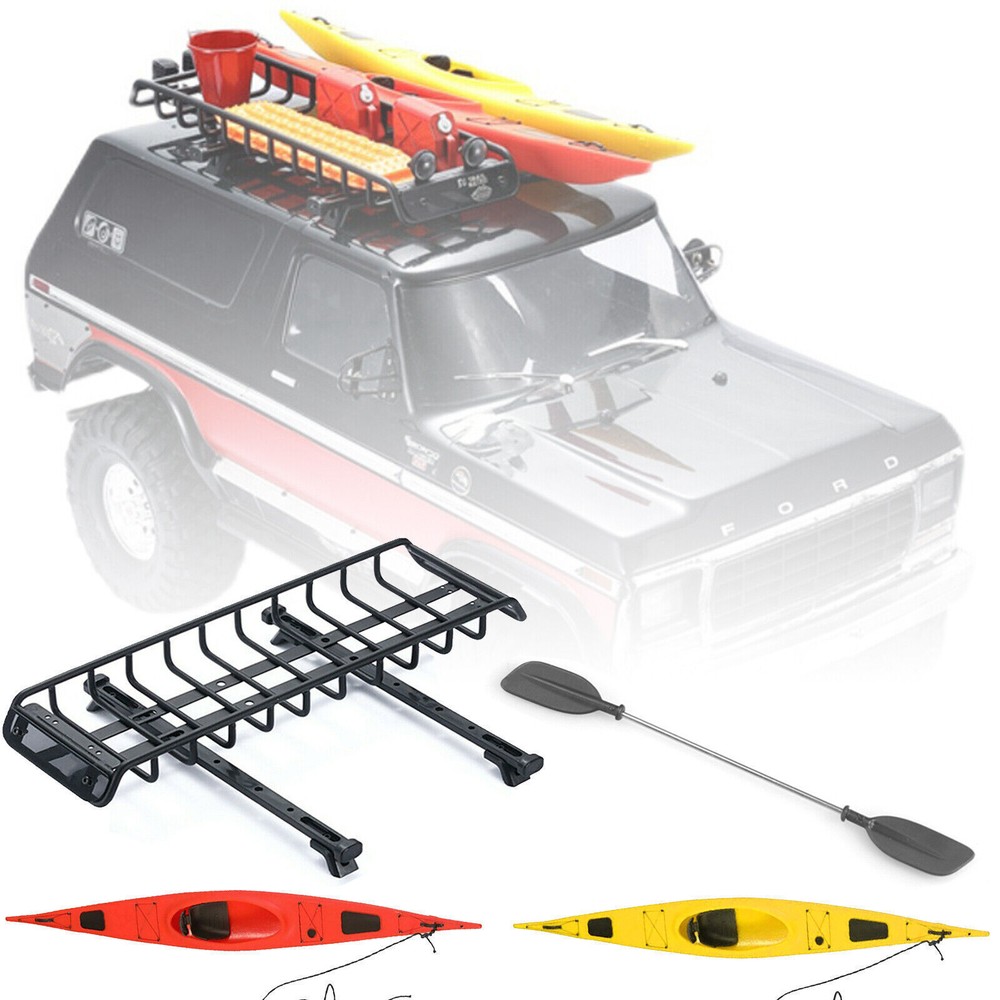RC Metal Roof Rack Luggage Carrier Frame Canoe Paddle Kit For 1/10 SCX10 TRX4