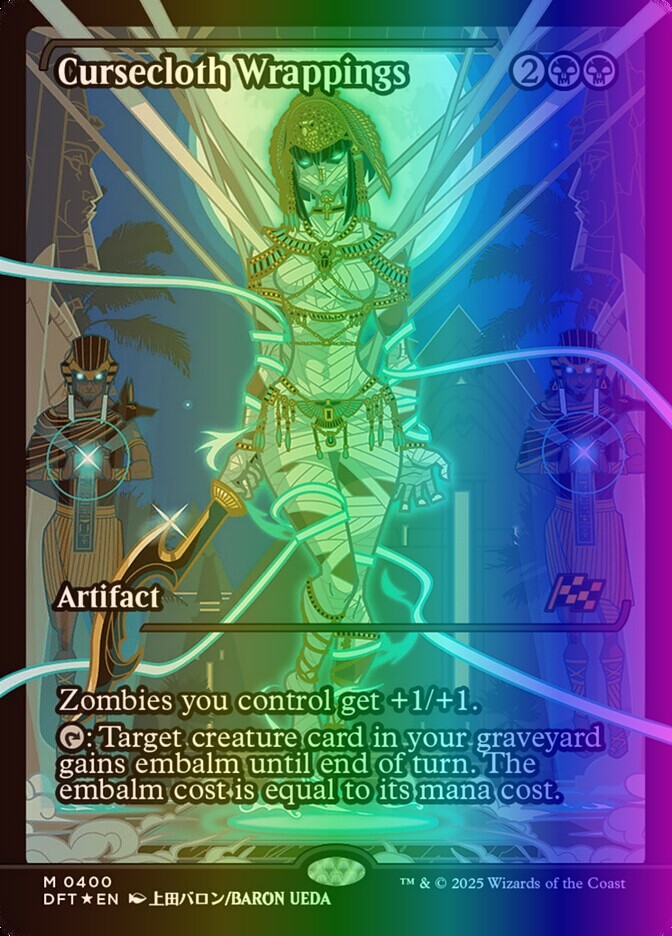 MTG Magic the Gathering Cursecloth Wrappings (400/579) Aetherdrift LP FOIL