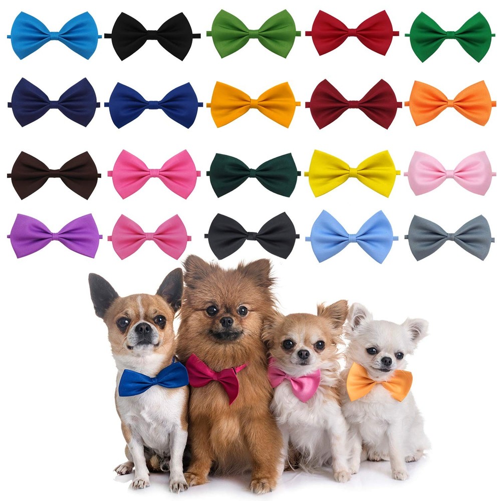 20PCS Pet Dog Bow Ties Collar Adjustable Cat Bow Ties Neck Bows Bulk Pet Bowt...