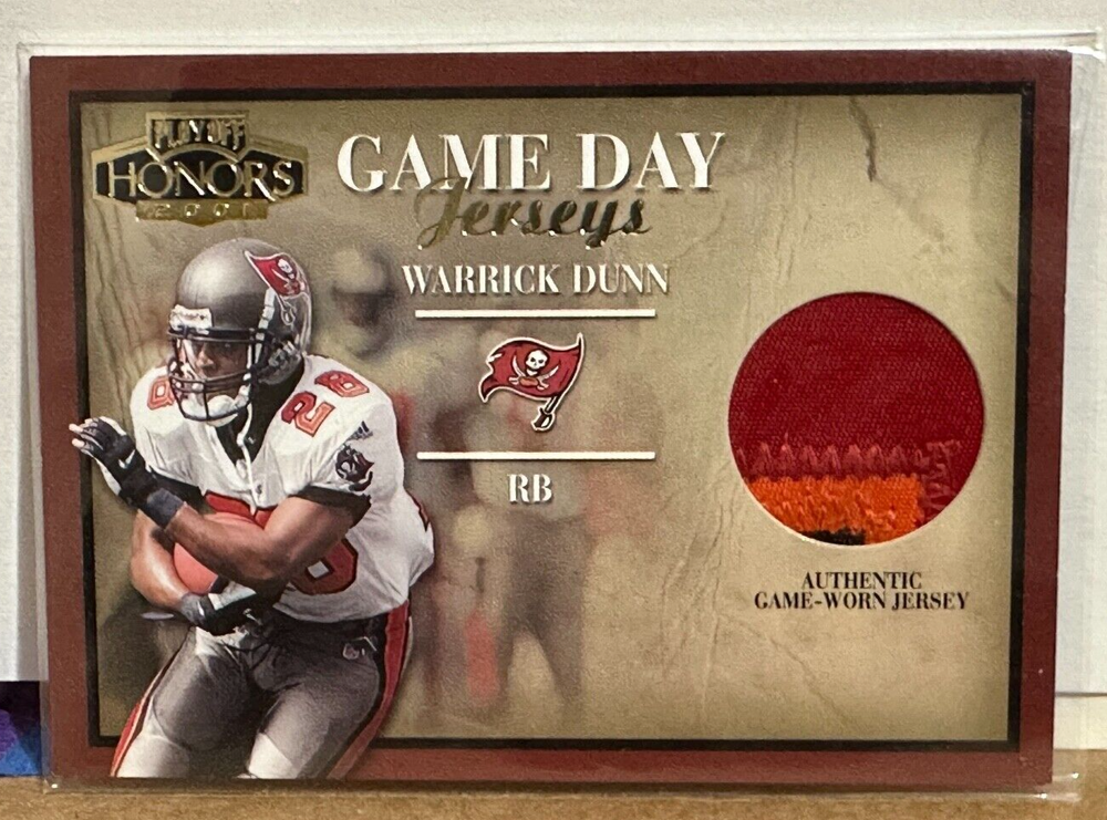 Warrick Dunn 2001 Playoff Honors Game Day 3 Color Jersey Prime Patch SP 1:800-image