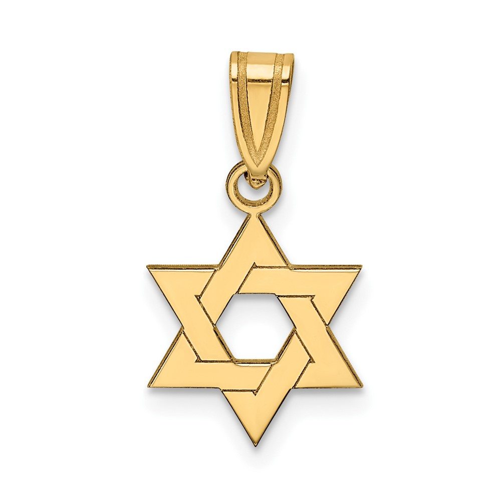10k Yellow Gold Star of David Pendant 0.54gm L-18mm, W-11mm