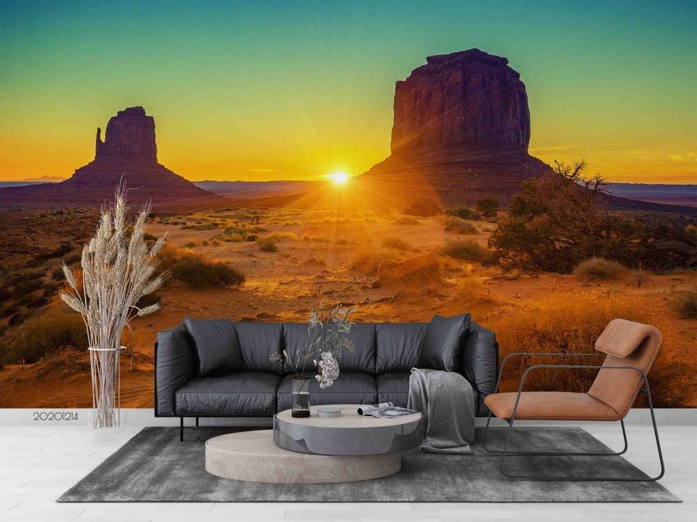 3D Gobi Desert Sunset Landscape Wall Murals Wallpaper Murals Wall Sticker