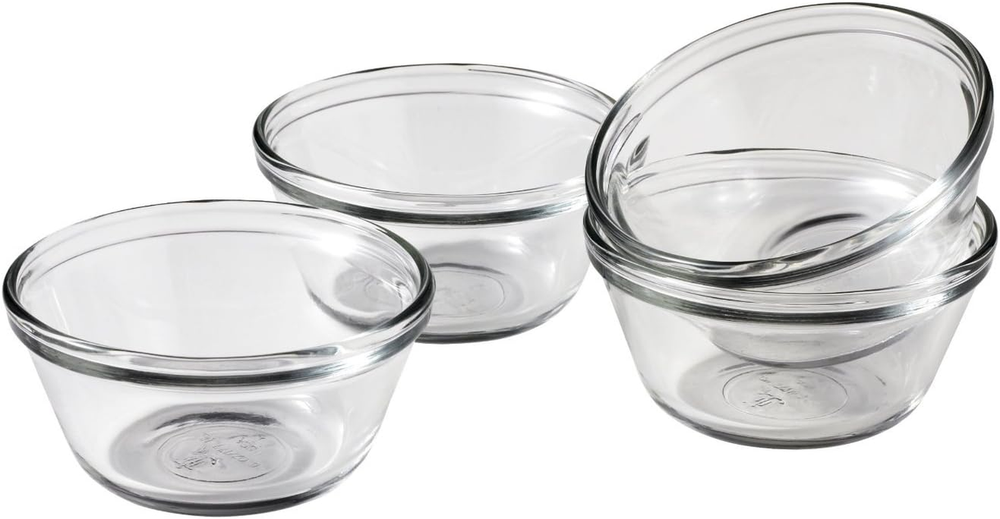 Anchor Hocking 4-Piece 6-Oz Glass Custard Cup Set