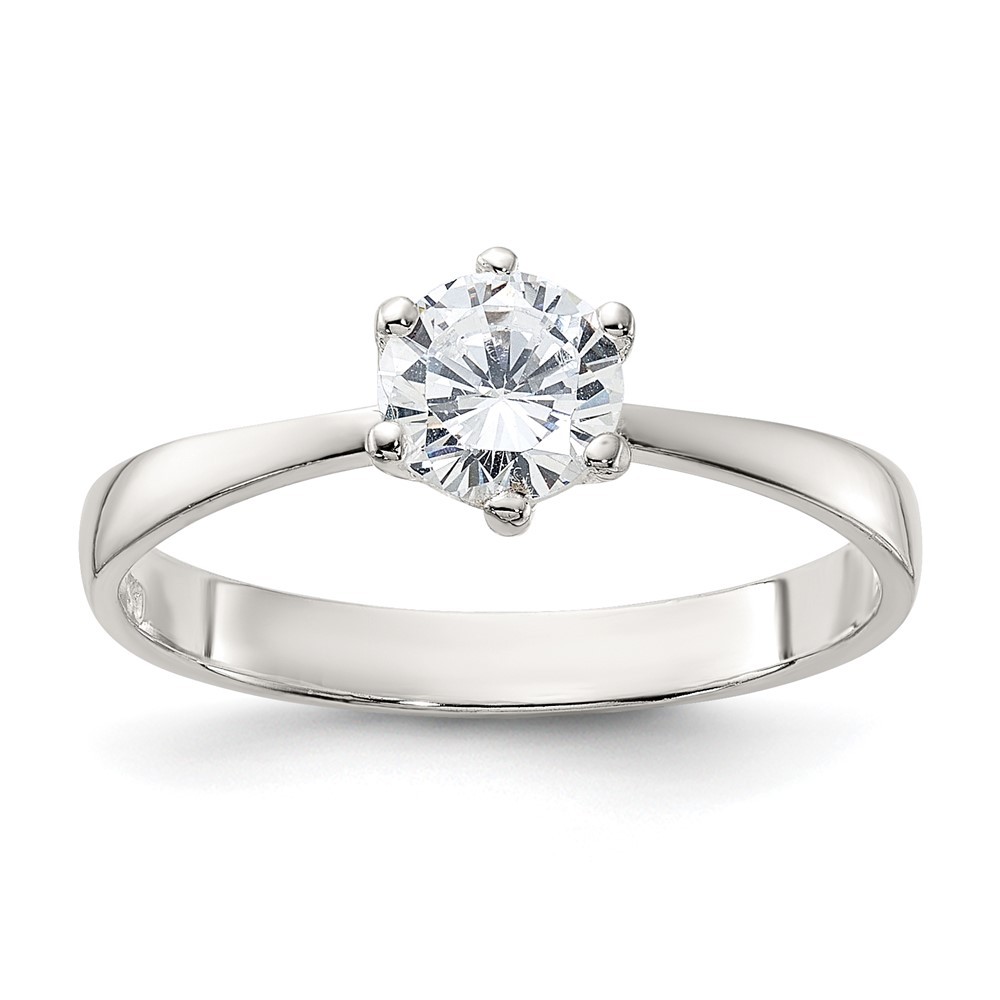 Sterling Silver Cubic Zirconia Ring Size 6 for Women 2.52gm