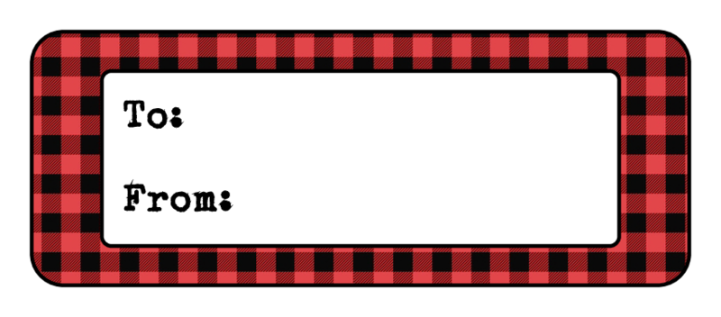 30 Christmas Holiday gift tags labels stickers, red buffalo plaid