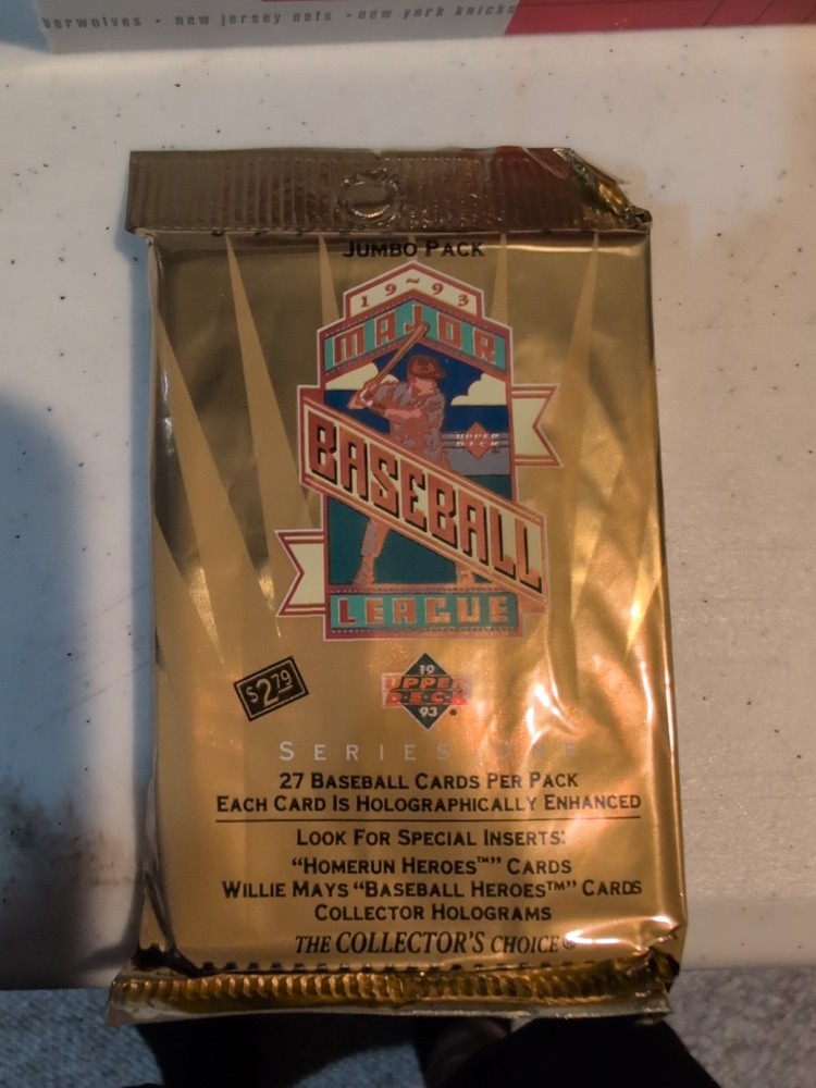 1993 Upper Deck Series 1 Baseball Jumbo Pack 27 Cards Jeter RC Possible