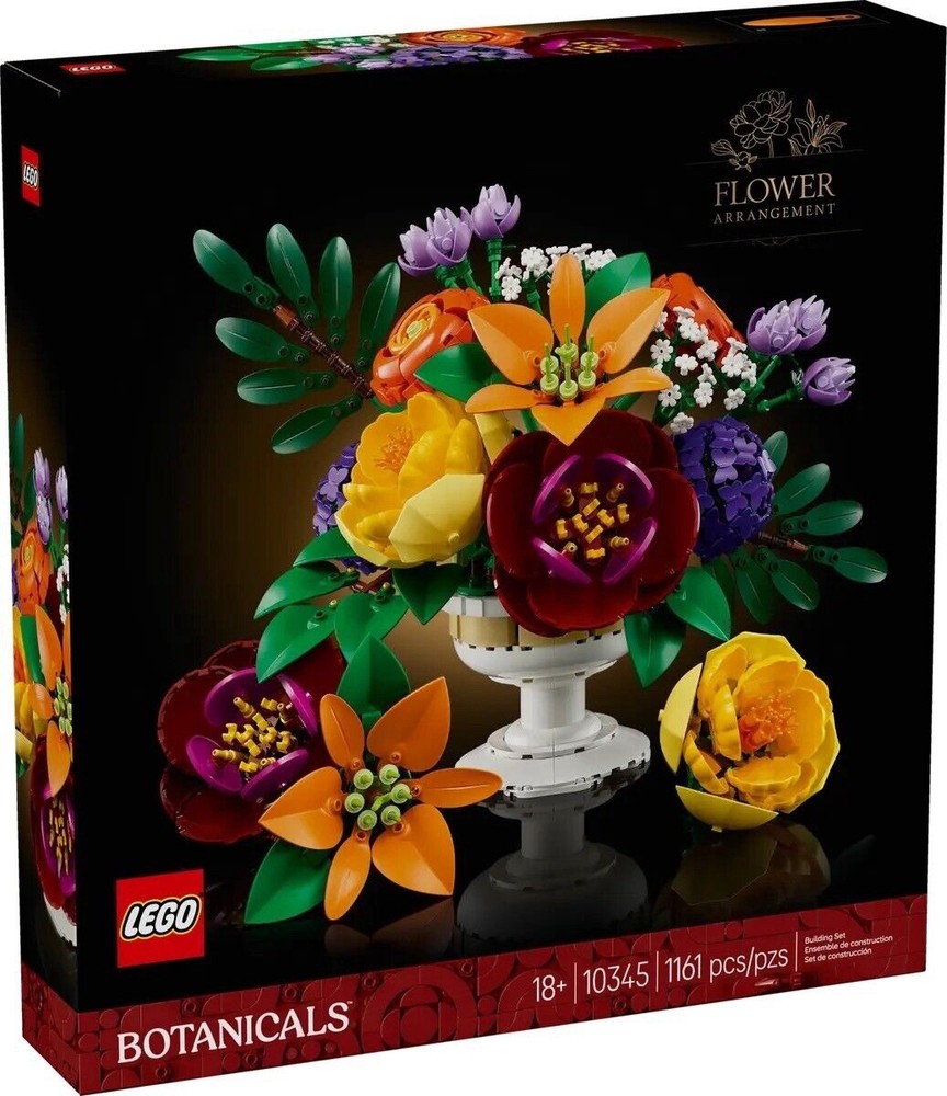 Lego Botanicals 10345 Flower Arrangement Set 1161 Pieces New Sealed