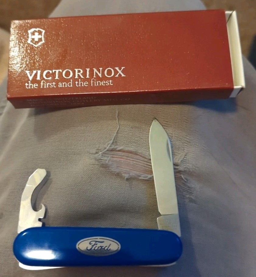 Victorinox Officer Suisse Swiss Army Ford Logo w/ Bottle Opener Pocket Knife 🔥