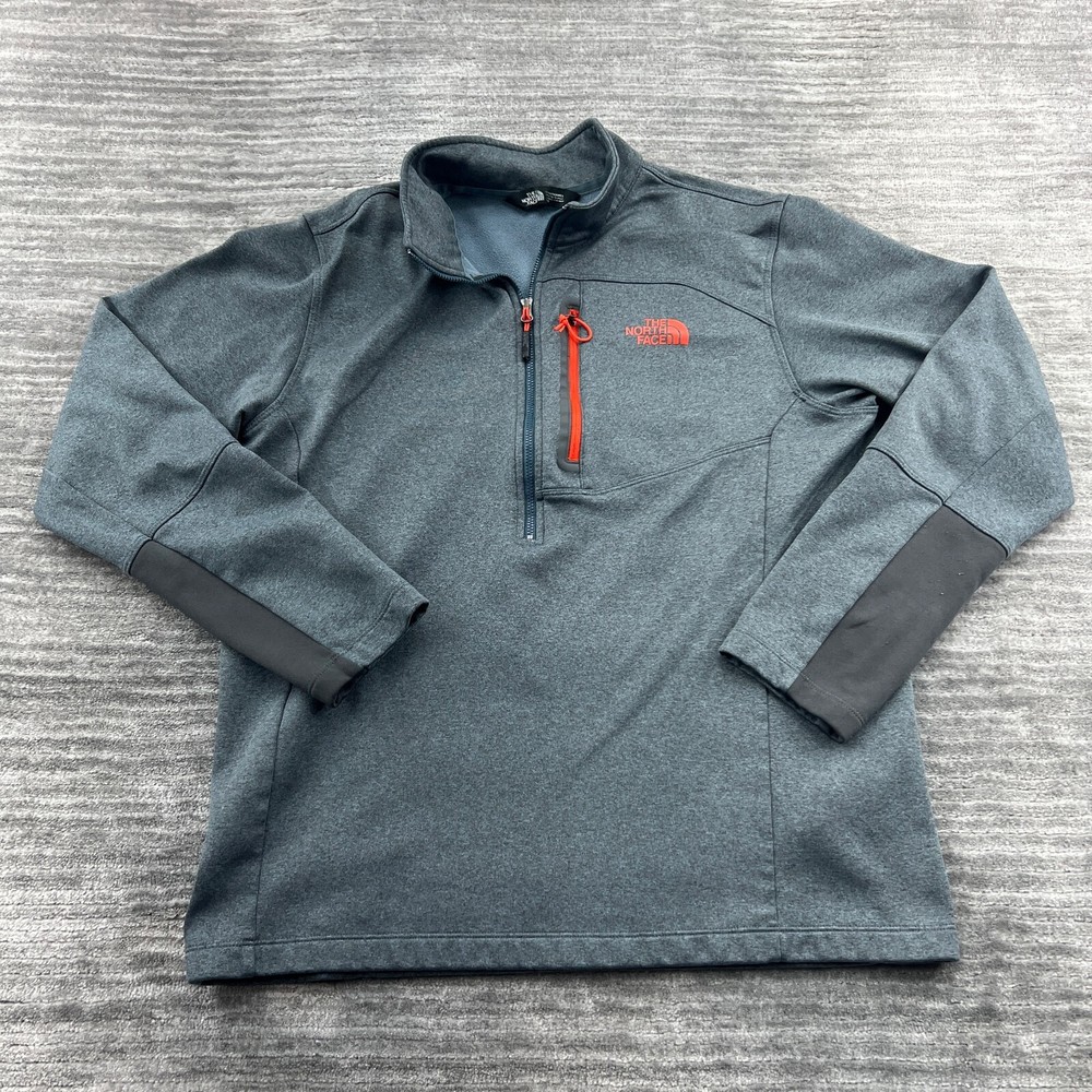 The North Face Mens L Gray Half Zip Fleece for Hiking Walking Outdoors