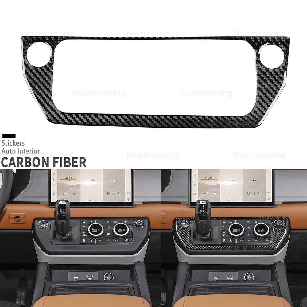 Real Carbon Fiber Console Gear Shift Panel Cover For Land Rover Defender 2020-24