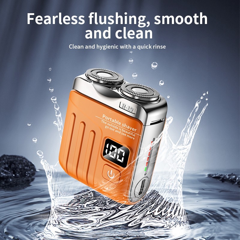 Mini Electric Smart Shaver with Dual Blades Digital Display Rechargeable