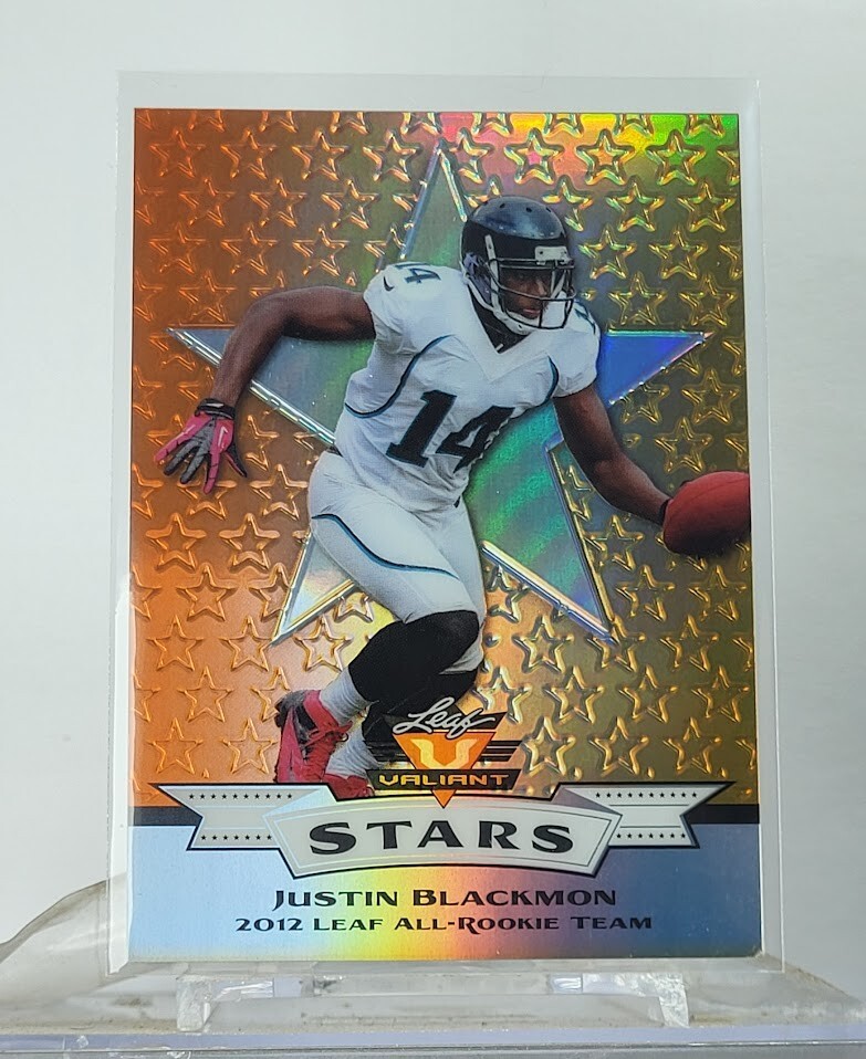 2012 Leaf Valiant Stars All-Rookie Team Orange /50 Justin Blackmon RC #S-4