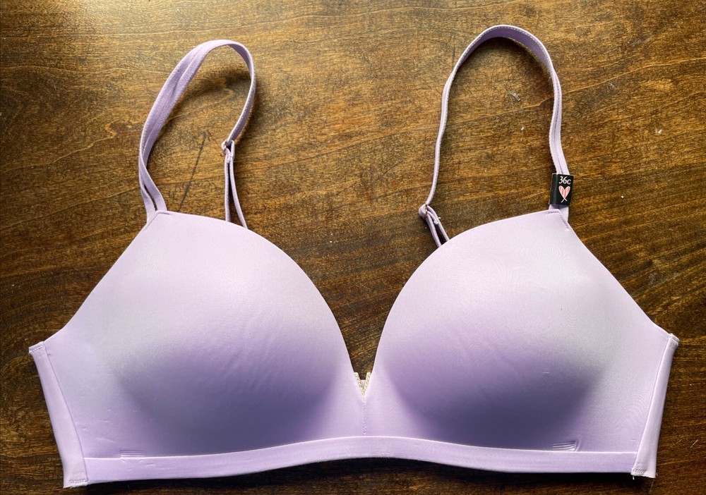 Victoria’s Secret Bra 36C No Wire Padded Lavender With Gold Rhinestones V. NWT