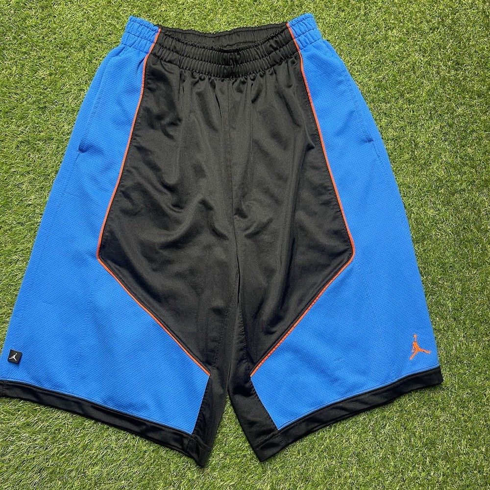 Vintage Y2K  Baggy Jordan Jumpman Logo Basketball Shorts Blue/ Black Size M OKC