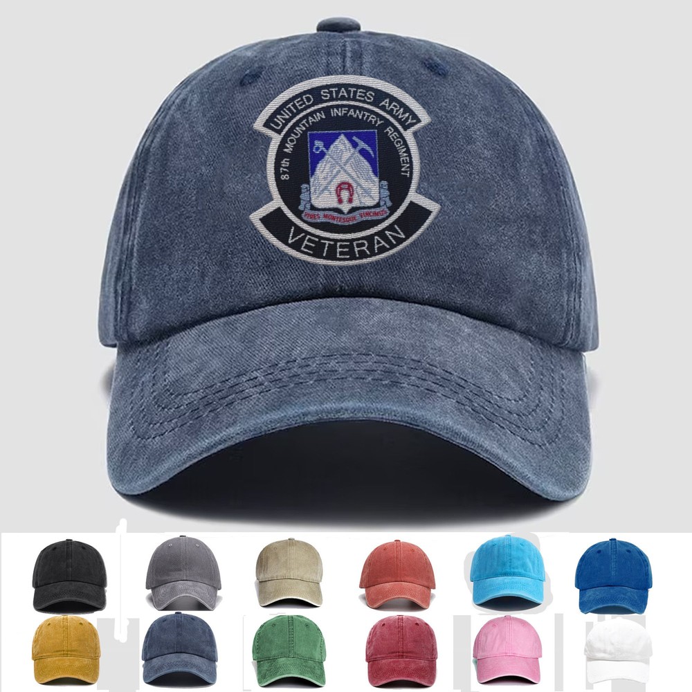 Custom Embroidered Hat US Army 87th Mountain Infantry Regiment Veteran, Gift