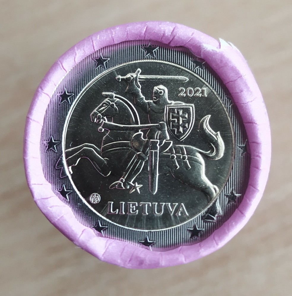 Lithuania 2 euro coin 2021 UNC from bank roll