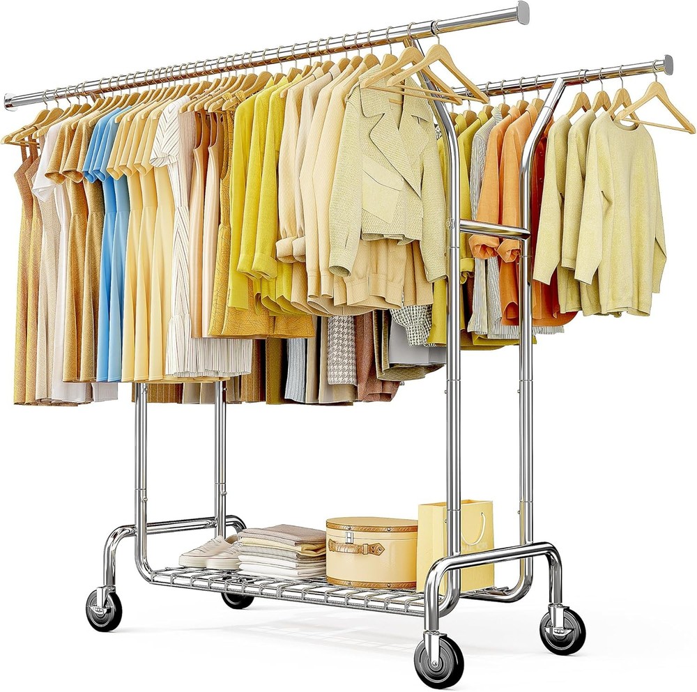 Heavy-Duty Commercial Clothes Rack for 200+ Garments