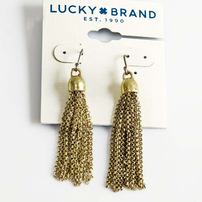 62mm Lucky Brand Boho Tassel Drop Earrings Retro Women Party Vacation Jewelry