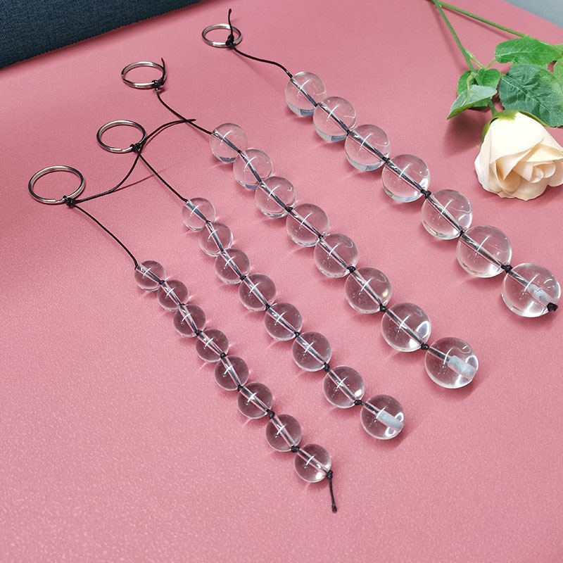 Glass Beads Anal Butt Plug Dildo G-Spot Clitoris Massager Sex Toys for Women Men