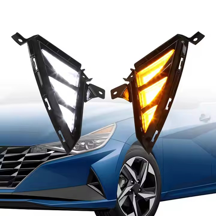 LED Bumper Fog Lights DRL W/Turn Signal Lamps For Hyundai Elantra 2021 2022