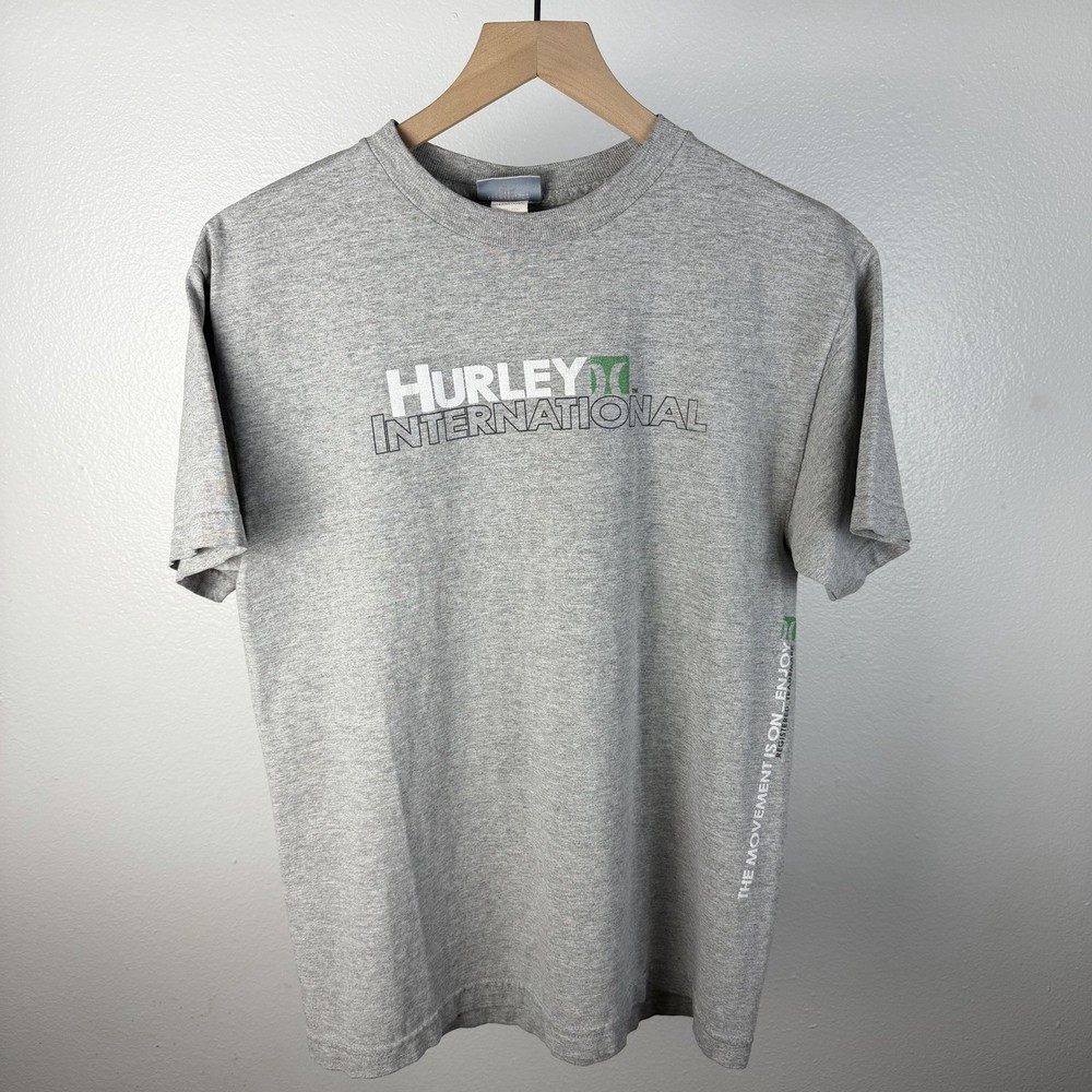 Vintage Hurley International Surf Beach Skate T Shirt Spell Out Logo Y2K Medium