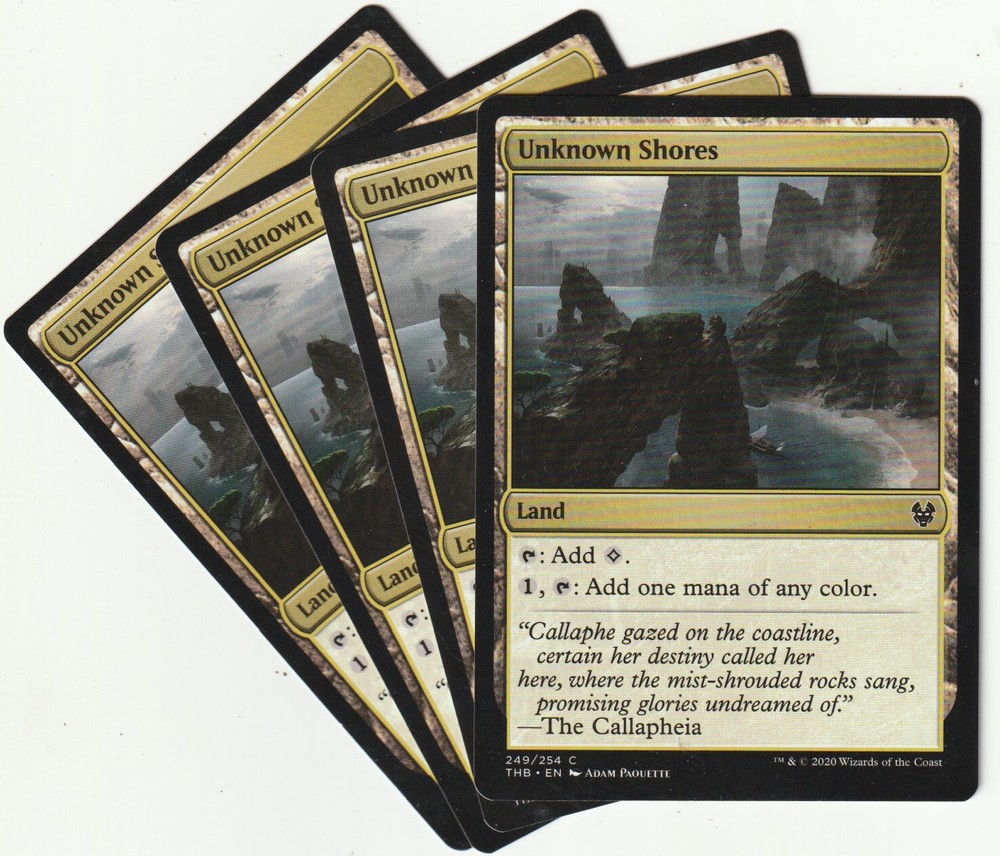 4 MTG UNKNOWN SHORES Nonbasic Land Playset THB NM/EX Fast Shipping