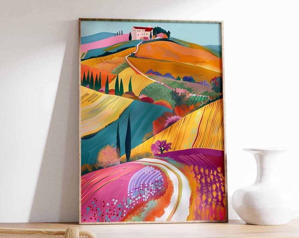 Mountain Wall Art Hill Poster Floral Print Botanical Art Fine Art Print