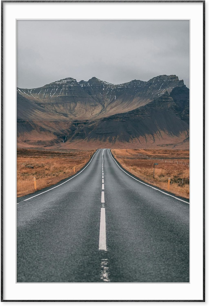 27X40 Metal Picture Frame, Ultra-Thin Deep Aluminum Photo Frame with Cross-Hatch