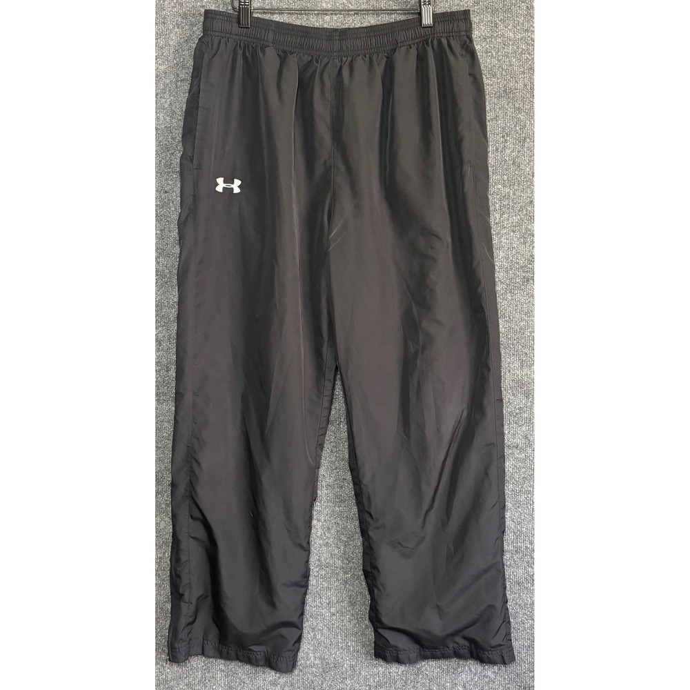 Under Armour Men's Black Athletic Lined Ankle Zip Track Pants Size XL