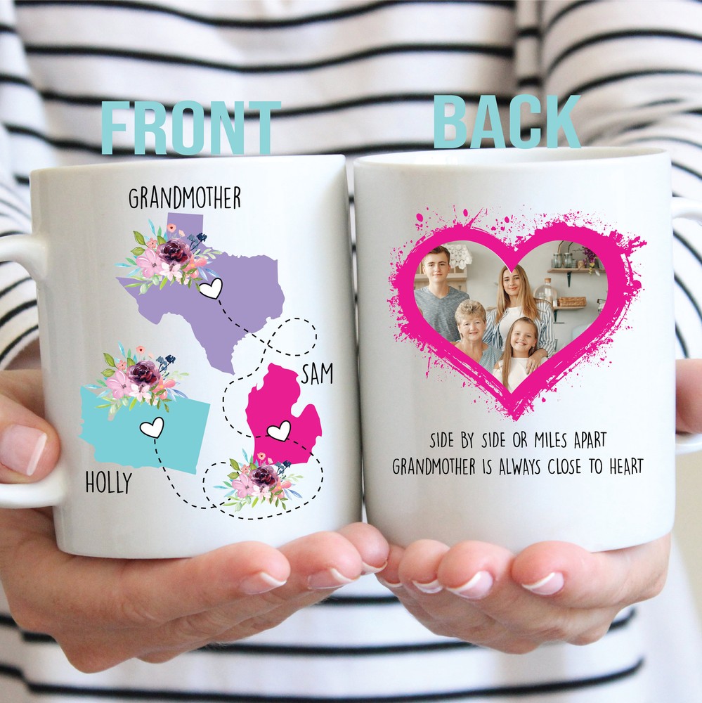 Personalized Gift For Grandmother Grandmother Forever Never Apart State To State