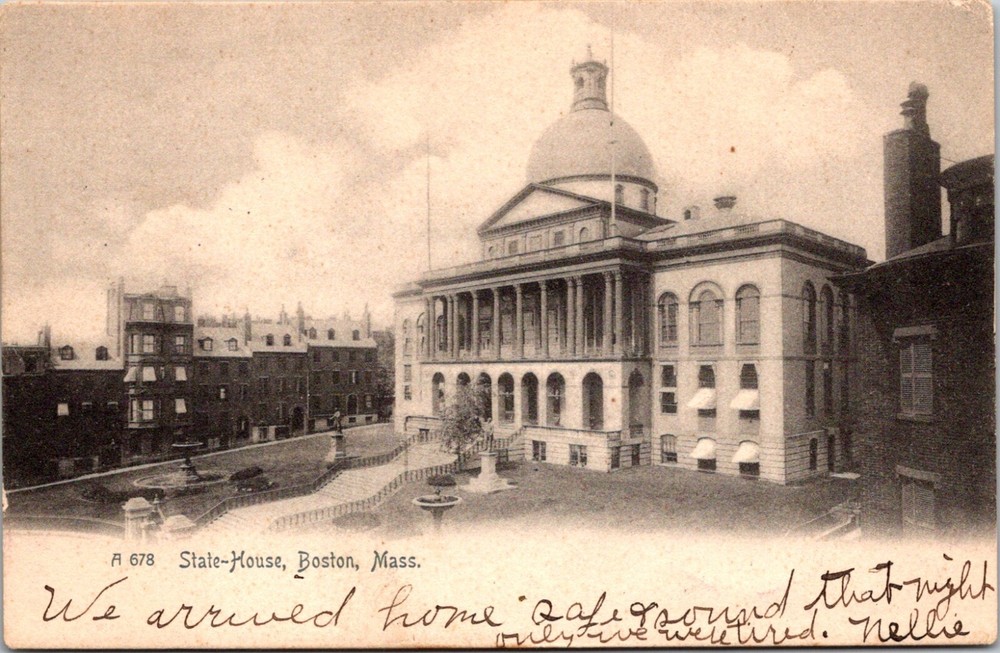 Postcard View of State House Capitol Building Boston Massachusetts 1906    22623