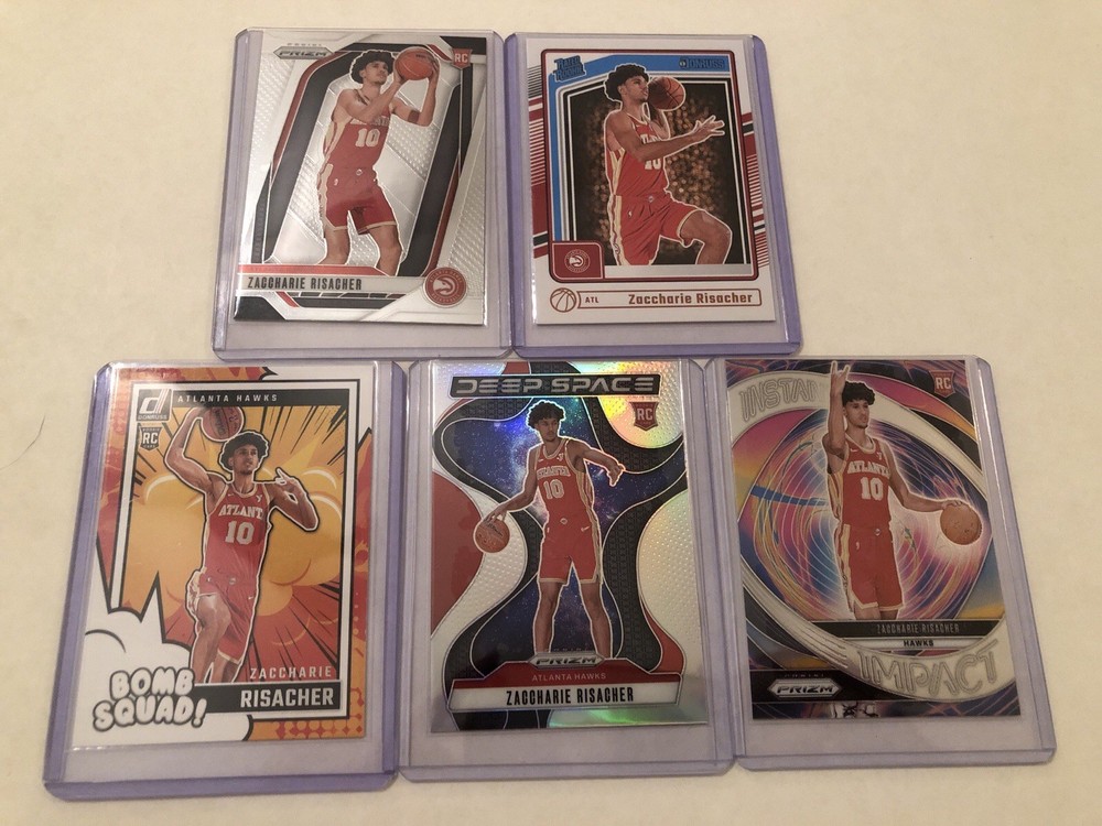 Lot of 5 Zaccharie Risacher Basketball NBA Cards Atlanta Hawks
