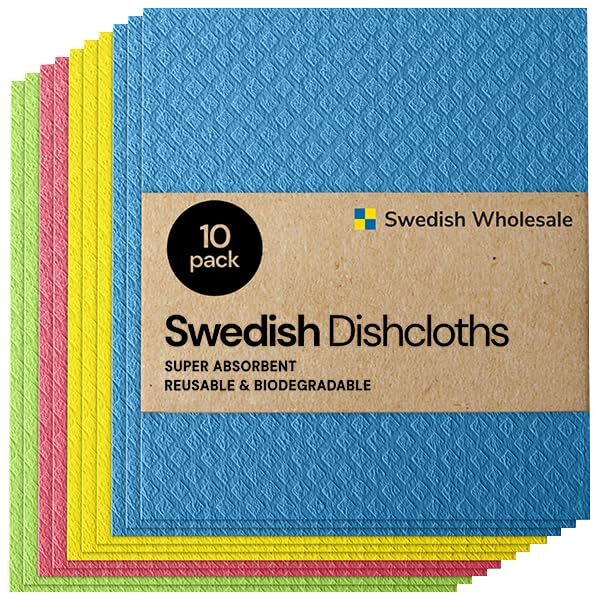 Eco-Friendly Swedish Dishcloth Set 8x7 Reusable Cleaning Cloths