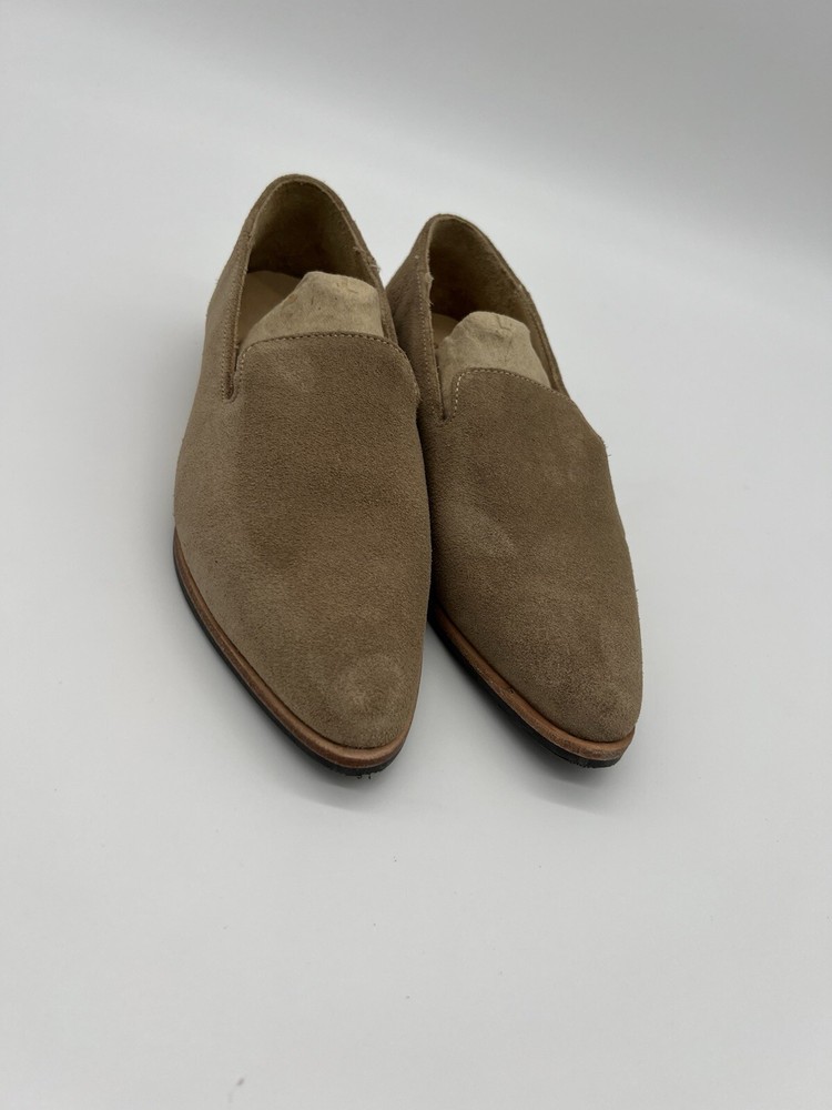 Patina Portland Leather Women’s Size 7.5 Brown Suede Loafers Taupe Flat Shoes