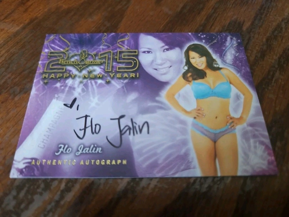 2015 Benchwarmer Happy New Year Autograph Gold Foil Card Flo Jalin Auto Playboy