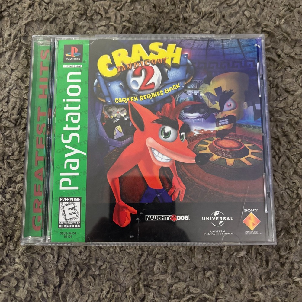 Crash Bandicoot 2: Cortex Strikes Back Greatest Hits Sony PS1 Complete in Box