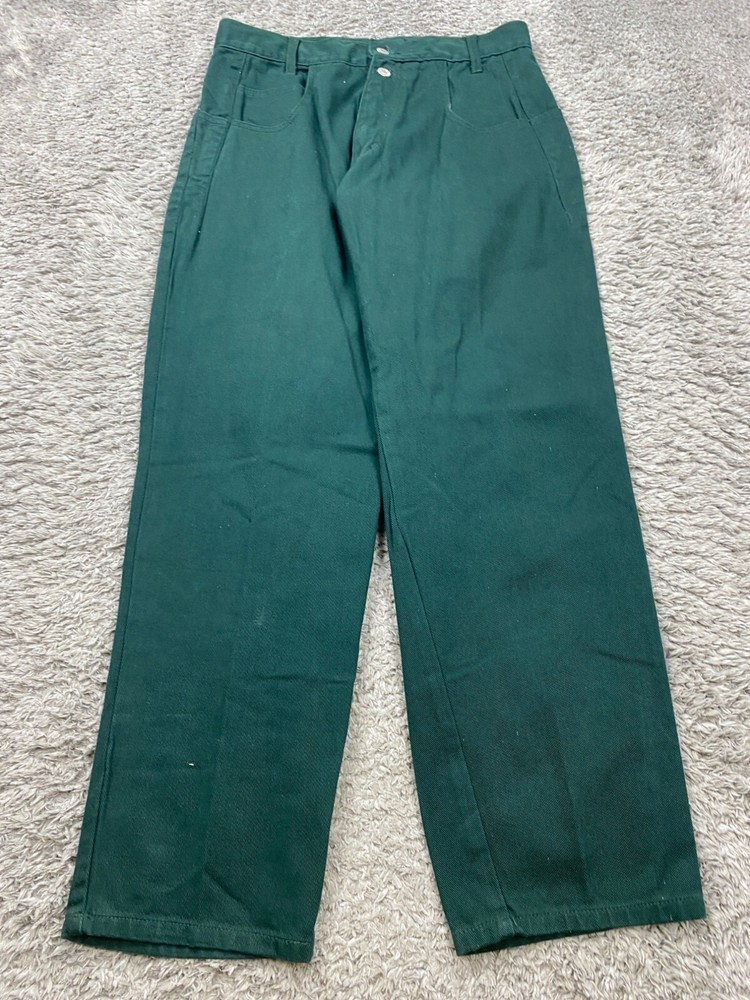 Vtg Guess Jeans Men 30x30 Green Baggy 90s Hip Hop Y2K Skater Denim Made In USA