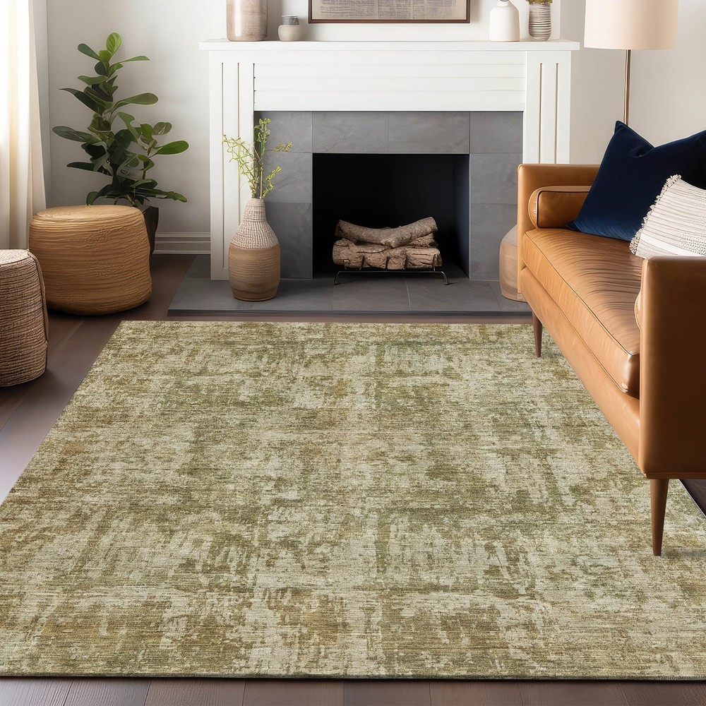 Machine Washable Indoor/ Outdoor Solid Abstract Chantille