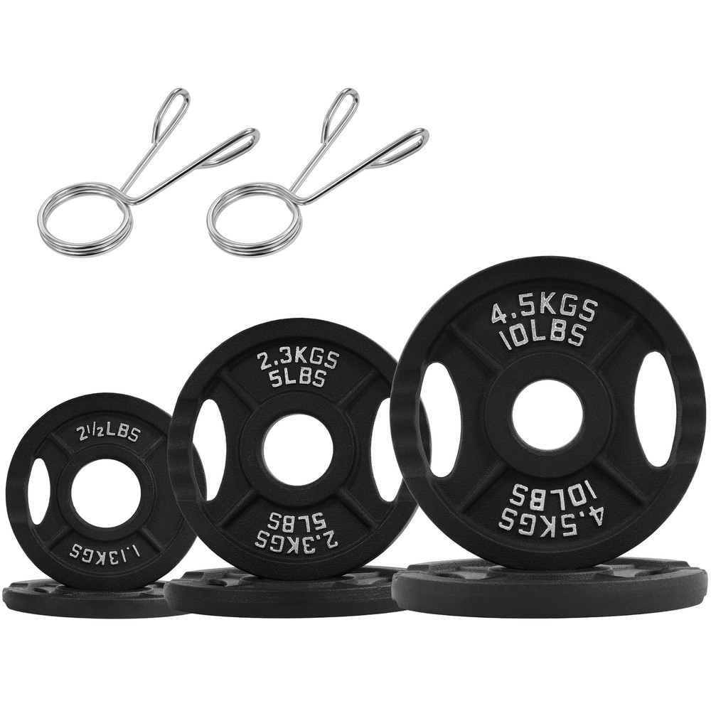 Classic Cast Iron Weight Plates for Strength Training, 2-Inch, 35-Pound, Set