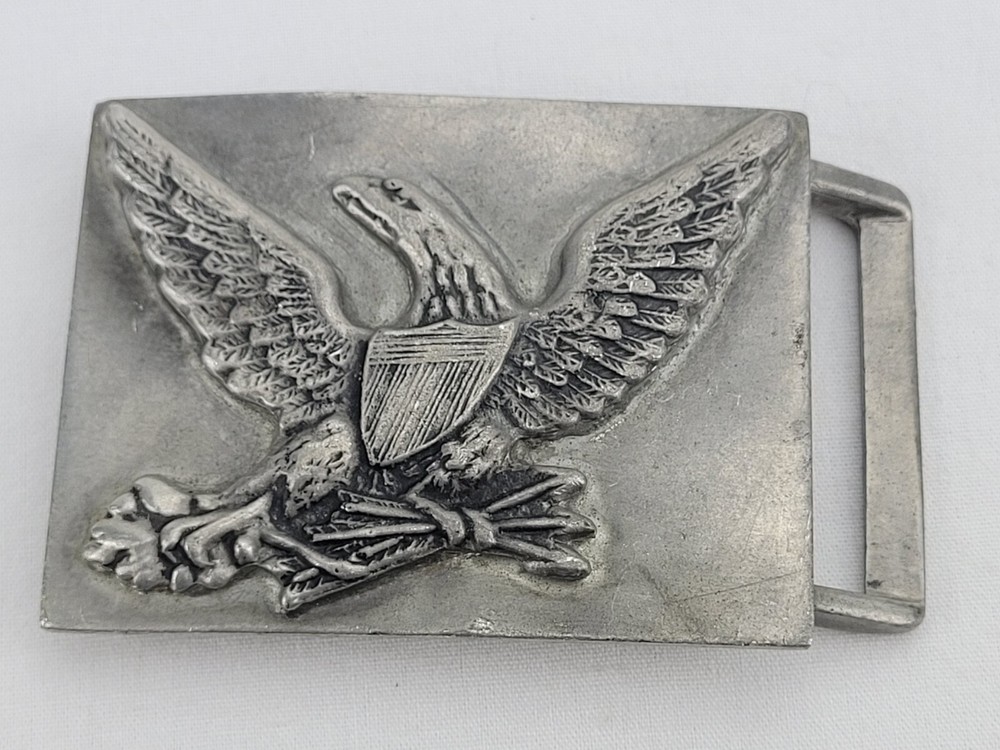 Vintage John E McCann Pewter War Eagle Belt Buckle - BB1