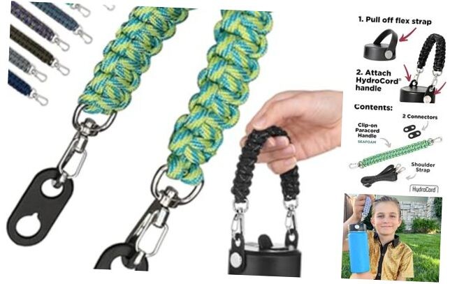 HydroCord 3.0 H Handle & Clips Replacement for Hydro Flask Lids with Rivets