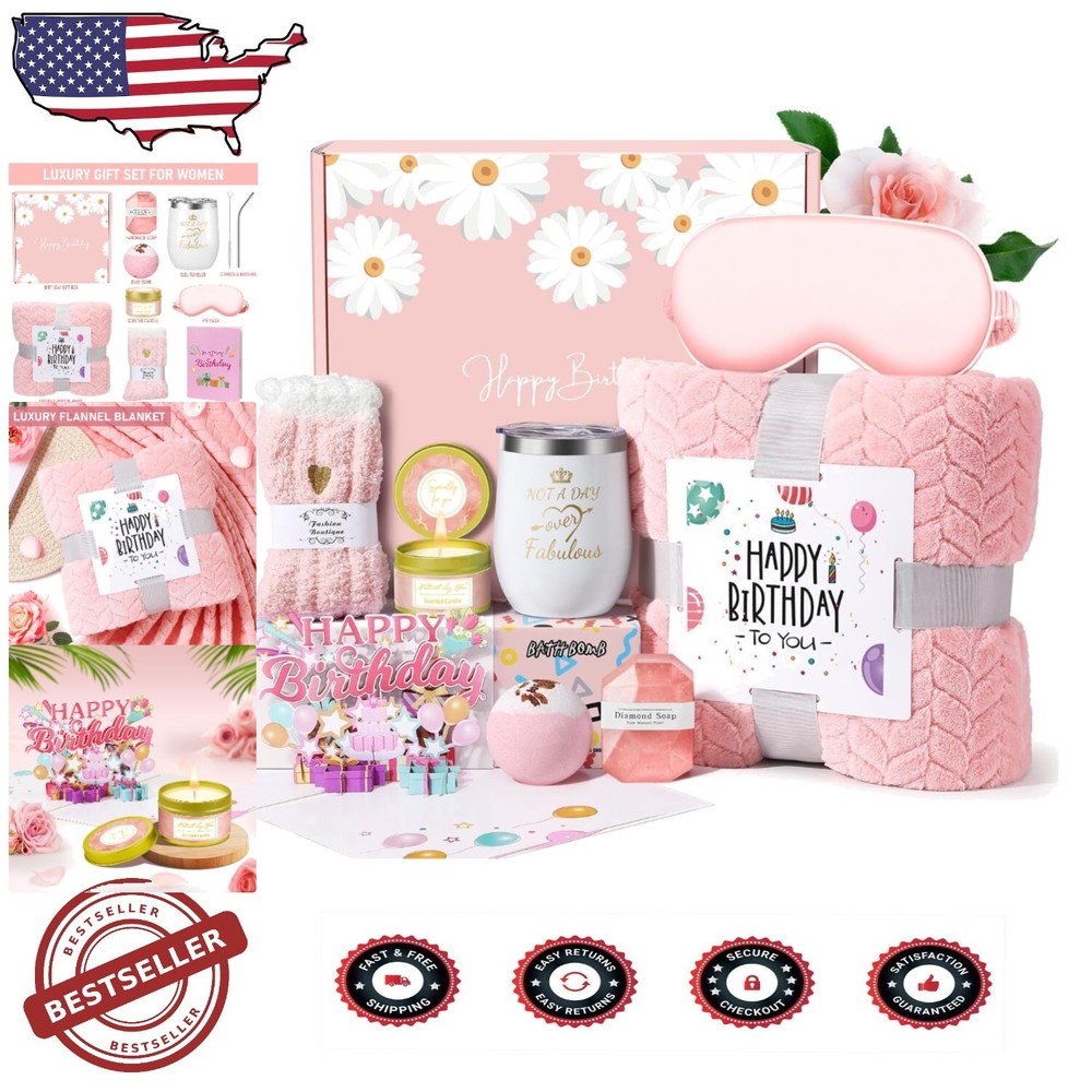 Thoughtful Women's Birthday Gift Box with Spa Essentials & Cozy Comforts
