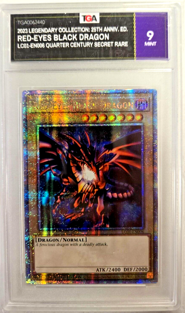 2023 Yugioh 25th Anniversary Secret Rare Red-Eyes Black Dragon Graded Card