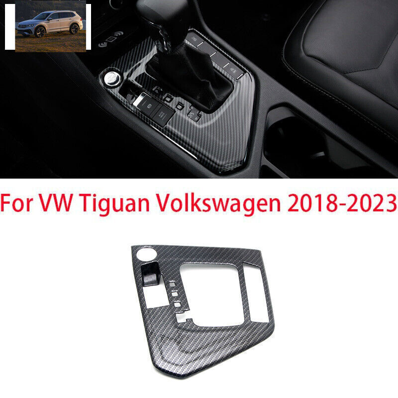 For VW Tiguan 2018-2024 Carbon Fiber Look Center Console Gear Shift Cover Trim