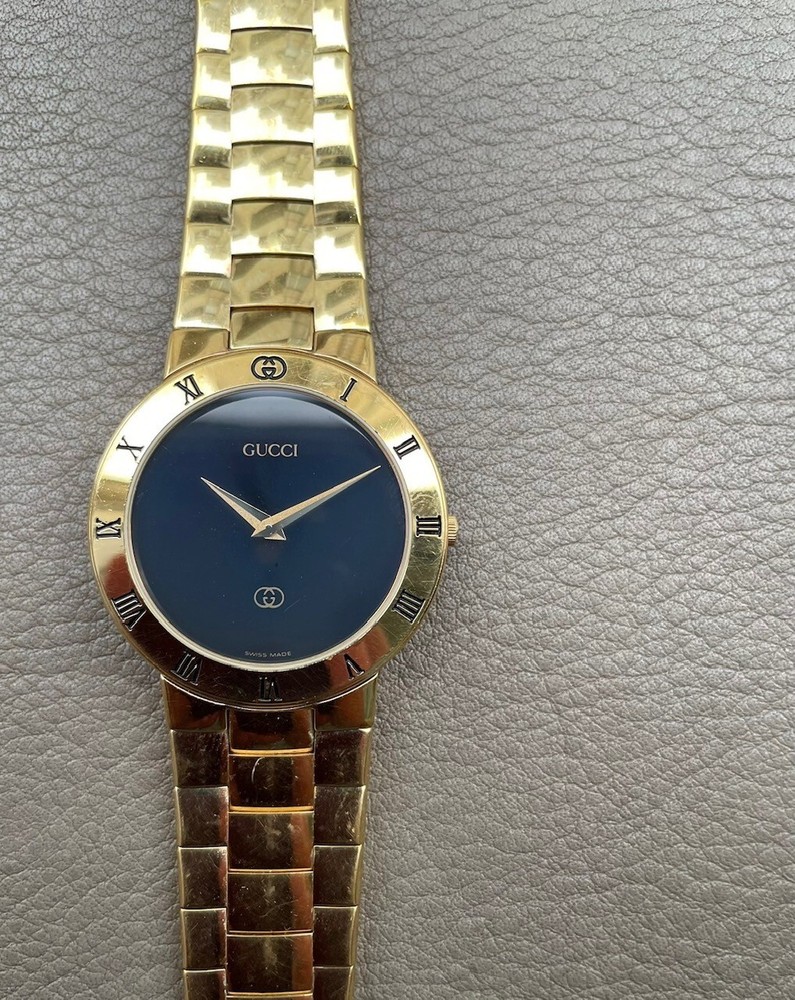 90's GUCCI 3300M WOLF WATCH Pulp Fiction Swiss made Men's Pre-owned